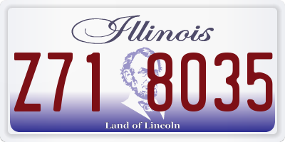 IL license plate Z718035