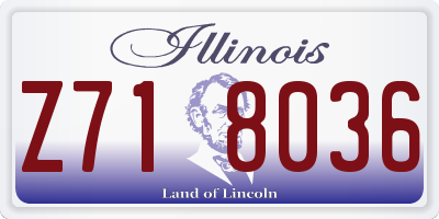 IL license plate Z718036