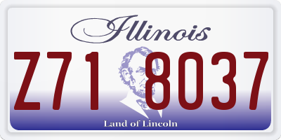IL license plate Z718037