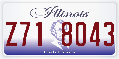 IL license plate Z718043