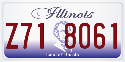 IL license plate Z718061