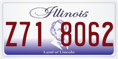 IL license plate Z718062