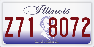 IL license plate Z718072