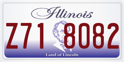 IL license plate Z718082