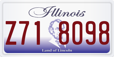 IL license plate Z718098