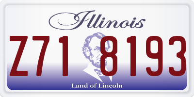 IL license plate Z718193