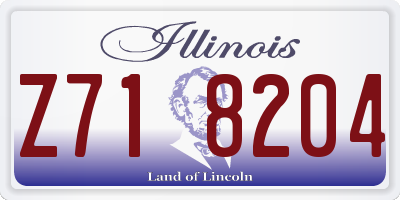 IL license plate Z718204
