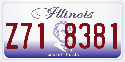IL license plate Z718381