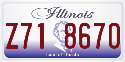 IL license plate Z718670