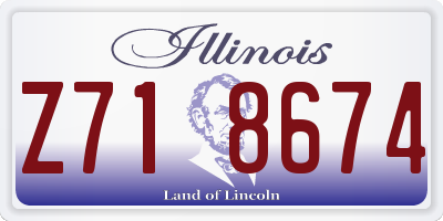 IL license plate Z718674
