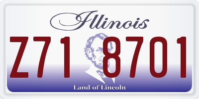 IL license plate Z718701