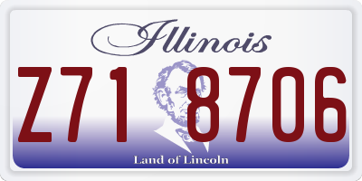 IL license plate Z718706