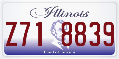 IL license plate Z718839