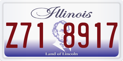 IL license plate Z718917