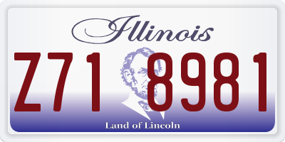 IL license plate Z718981