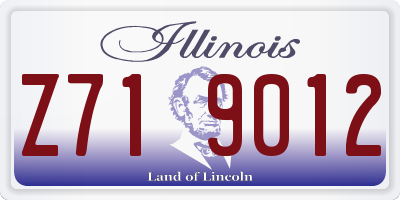IL license plate Z719012