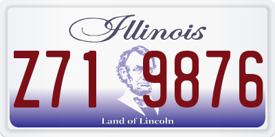 IL license plate Z719876