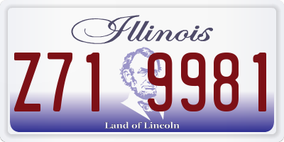 IL license plate Z719981