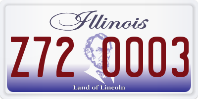IL license plate Z720003