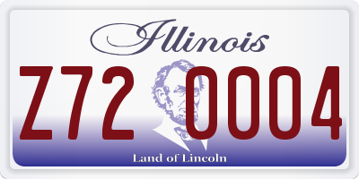 IL license plate Z720004