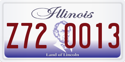 IL license plate Z720013