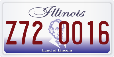 IL license plate Z720016