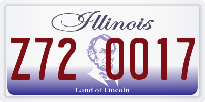IL license plate Z720017