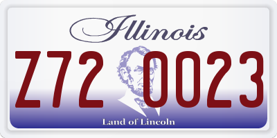IL license plate Z720023