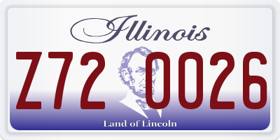 IL license plate Z720026