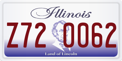 IL license plate Z720062