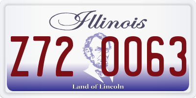 IL license plate Z720063