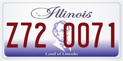 IL license plate Z720071