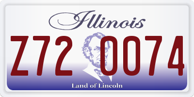 IL license plate Z720074