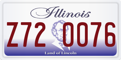 IL license plate Z720076