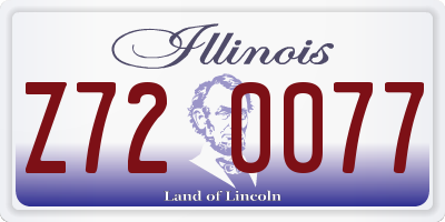 IL license plate Z720077