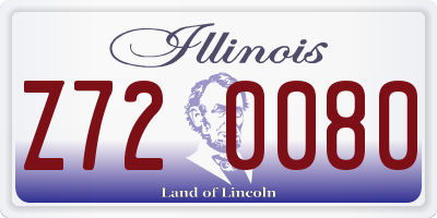 IL license plate Z720080