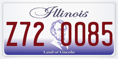 IL license plate Z720085