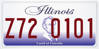 IL license plate Z720101