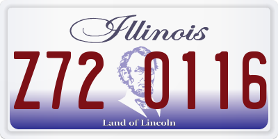 IL license plate Z720116