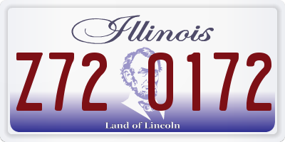 IL license plate Z720172