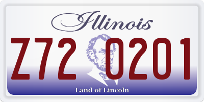 IL license plate Z720201