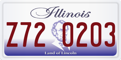 IL license plate Z720203