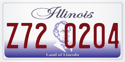IL license plate Z720204