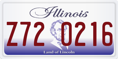 IL license plate Z720216