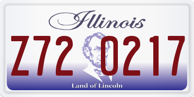 IL license plate Z720217