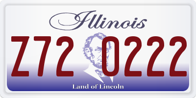 IL license plate Z720222