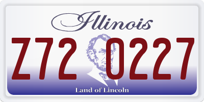 IL license plate Z720227