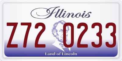 IL license plate Z720233