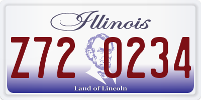 IL license plate Z720234