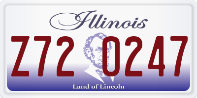 IL license plate Z720247